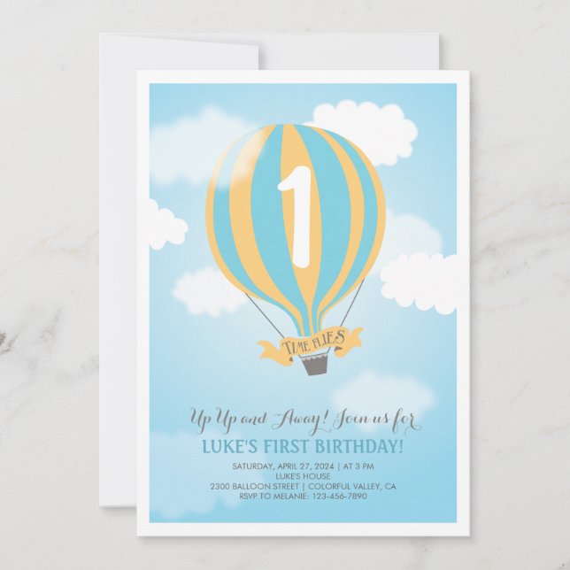 Invitation à une fête d'anniversaire de bébé garço (Devant)