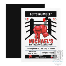 Invitation à une fête d'anniversaire de boxe
