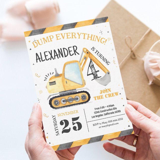 Invitation à une fête d'anniversaire de camion à b (Créateur téléchargé)