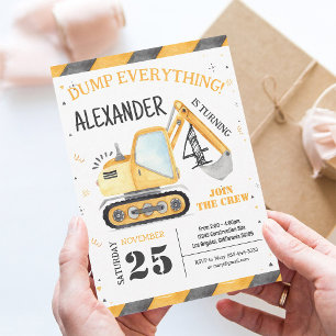 Invitation à une fête d'anniversaire de camion de 