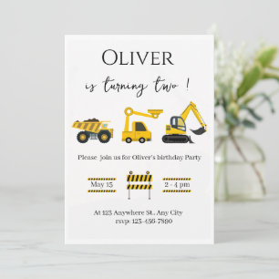 Invitation à une fête d'anniversaire de camion de