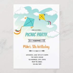 Invitation à une fête d'anniversaire de cerf-volan