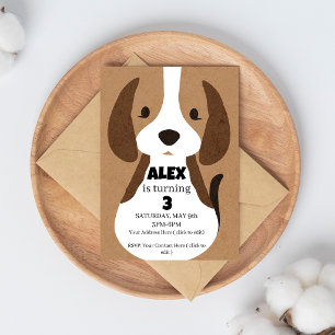 Invitation à une fête d'anniversaire de chiot Garç