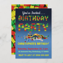 Invitation à une fête d'anniversaire de constructe