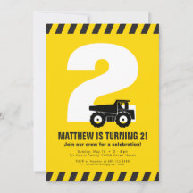 Invitation à une fête d'anniversaire de constructi