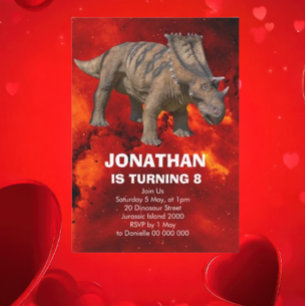 Invitation à une fête d'anniversaire de dinosaures