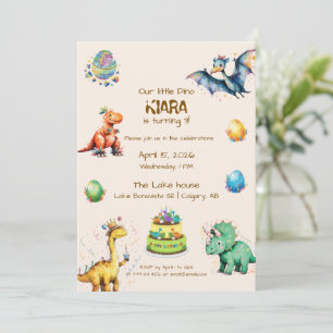 Invitation à une fête d'anniversaire de dinosaures