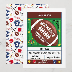 Invitation à une fête d'anniversaire de football