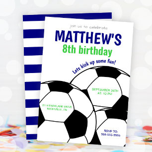 Invitation à une fête d'anniversaire de football b
