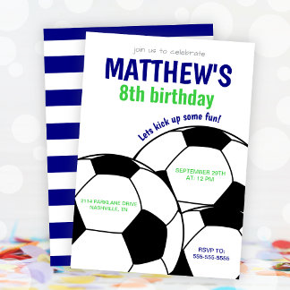 Invitation à une fête d'anniversaire de football b