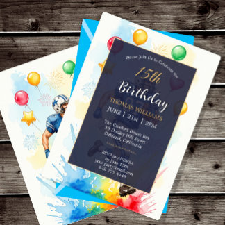 Invitation à une fête d'anniversaire de footballeu