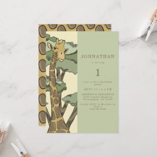 Invitation à une fête d'anniversaire de girafe mig