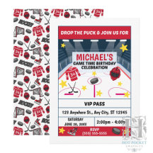 Invitation à une fête d'anniversaire de hockey