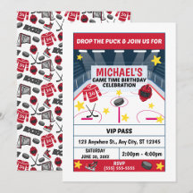 Invitation à une fête d'anniversaire de hockey