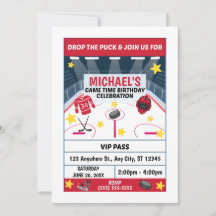 Invitation à une fête d'anniversaire de hockey