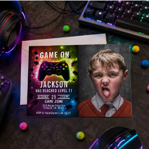 Invitation à une fête d'anniversaire de jeu vidéo