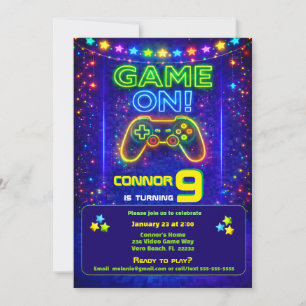 Invitation à une fête d'anniversaire de jeu vidéo