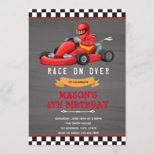 Invitation à une fête d'anniversaire de karting