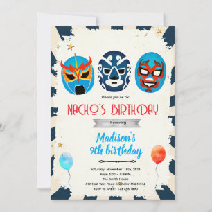 Invitation à une fête d'anniversaire de Luchador