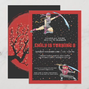 Invitation à une fête d'anniversaire de ninja