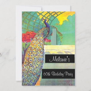 Invitation à une fête d'anniversaire de paon