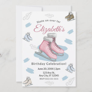 Invitation à une fête d'anniversaire de patinage s