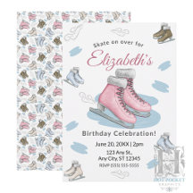 Invitation à une fête d'anniversaire de patinage s