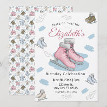 Invitation à une fête d'anniversaire de patinage s