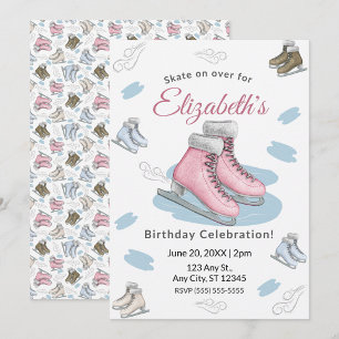 Invitation à une fête d'anniversaire de patinage s