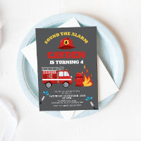 Invitation à une fête d'anniversaire de pompier de