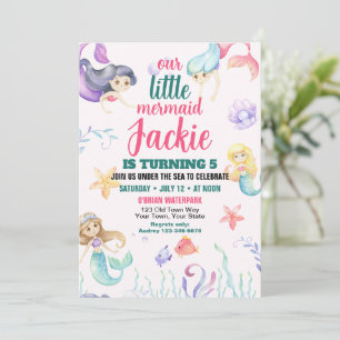 Invitation à une fête d'anniversaire de sirène mig