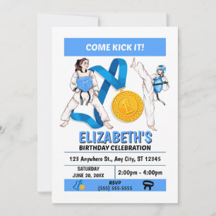 Invitation à une fête d'anniversaire de taekwondo 