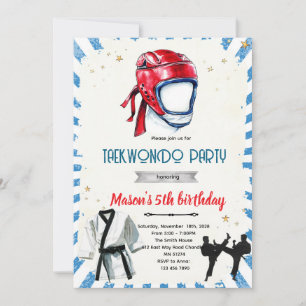 Invitation à une fête d'anniversaire de taekwondo