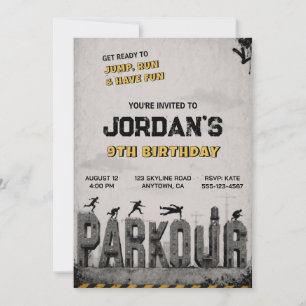 Invitation à une fête d'anniversaire de trampoline