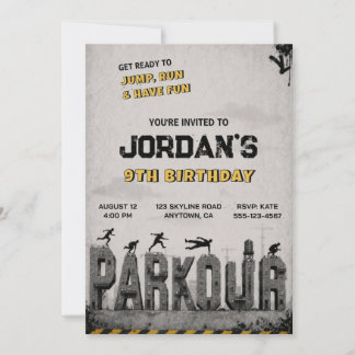 Invitation à une fête d'anniversaire de trampoline
