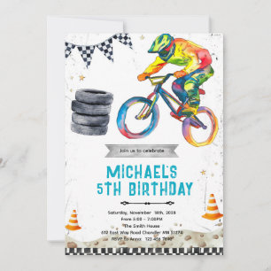 Invitation à une fête d'anniversaire de vélo BMX