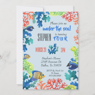 Invitation à une fête d'anniversaire d'enfant sous