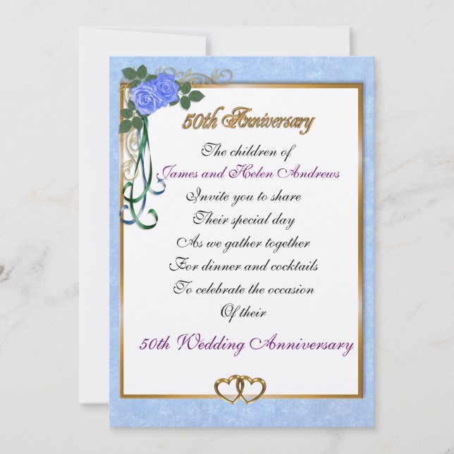 Invitation à une fête d'anniversaire des 50 ans po (Devant)