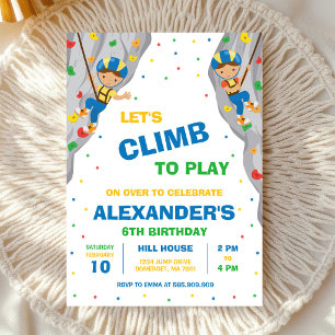 Invitation à une fête d'anniversaire d'escalade de