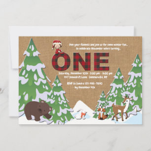 Invitation à une fête d'anniversaire d'hiver un