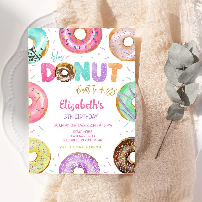 Invitation à une fête d'anniversaire Donut (Créateur téléchargé)