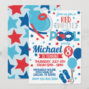 Invitation à une fête d'anniversaire du 4 juillet