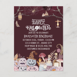 Invitation à une fête d'anniversaire effrayante po
