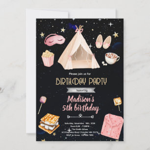 Invitation à une fête d'anniversaire en pyjama S'm
