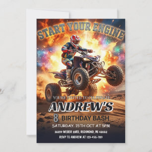 Invitation à une fête d'anniversaire en quad ATV 