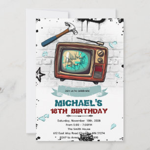 Invitation à une fête d'anniversaire en salle de r