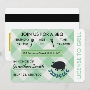 Invitation à une fête d'anniversaire Fun BBQ Barbe
