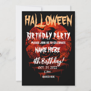 INVITATION À UNE FÊTE D'ANNIVERSAIRE HALLOWEEN