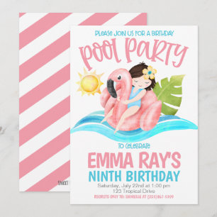 Invitation à une fête d'anniversaire Piscine