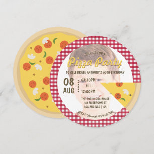 Invitation à une fête d'anniversaire Pizza avec ph